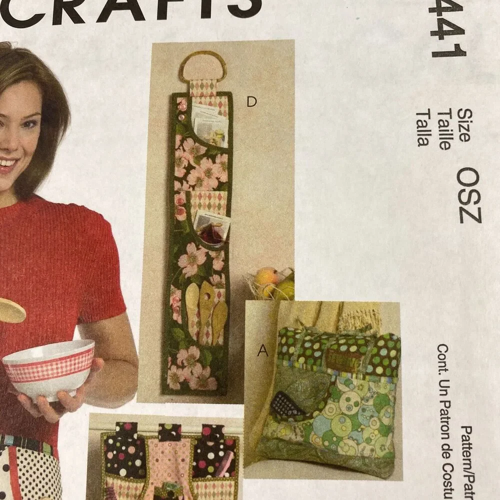 McCall's Crafts M5441 Apron Kitchen Essentials Sewing Pattern Organizer UNCUT FF